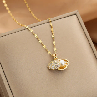 Openable Shell Pearl Necklace