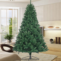 6 Feet Artificial Christmas Tree All Natural Spruce Pvc Fir Tree Foldable Metal Bracket Not Lit Green