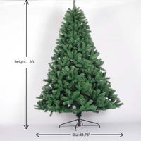 6 Feet Artificial Christmas Tree All Natural Spruce Pvc Fir Tree Foldable Metal Bracket Not Lit Green